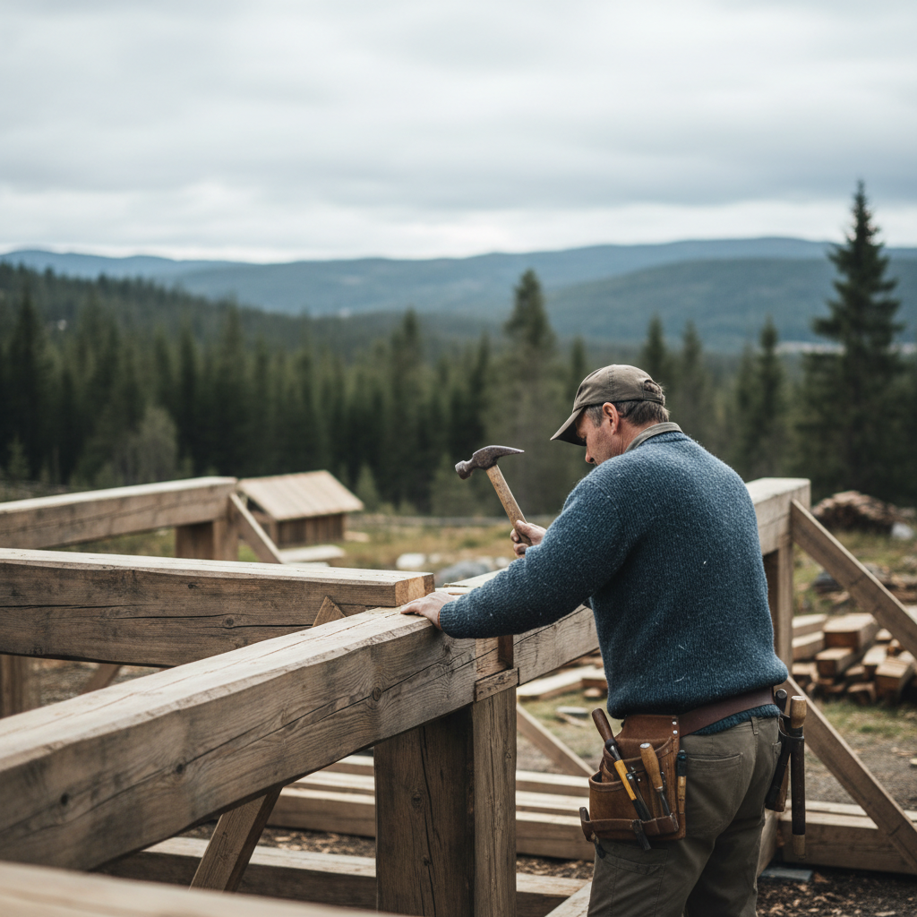 Illustrasjonsbilde: tømrer i arbeid.