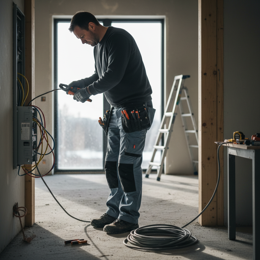 Illustrasjonsbilde: elektriker i arbeid.